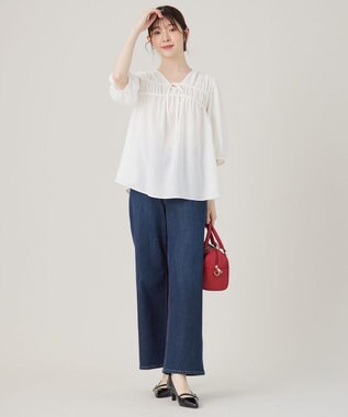 ANY SIS 【洗える】 ギャザーテント ブラウス オフ