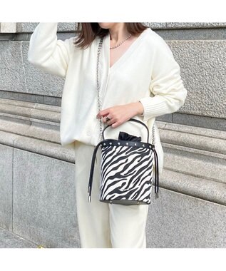 LA BAGAGERIE 【インスタグラマー chiyoさん×LA BAGAGERIE】チェーンバケツバッグ ゼブラ