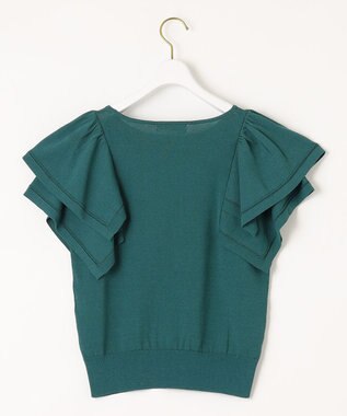 ANY SIS 【接触冷感】レイヤードスリーブ ニット グリーン