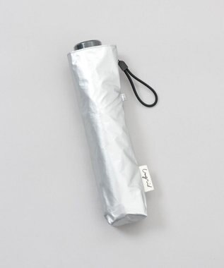 AURORA 【Ungrid（アングリッド）】無地ロゴワンポイントプリント晴雨兼用傘（折りたたみ傘） シルバー
