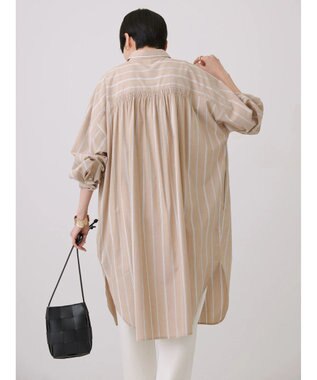 AMERICAN HOLIC バックギャザーシャツワンピース Stripe