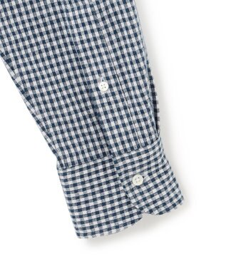 J.PRESS MEN 【KING SIZE】ギンガムチェック コットンネルジャージシャツ ネイビー系3