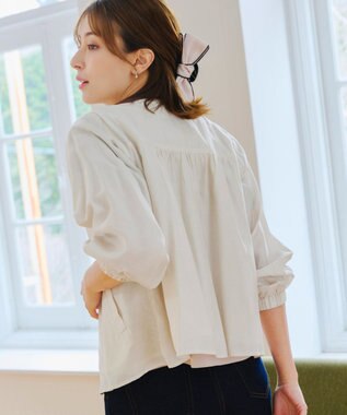 Tiaclasse 【洗える】 シアーピンタックブルゾン エクリュ