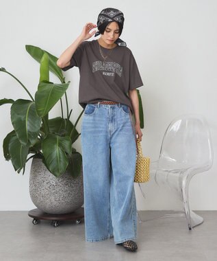 AMERICAN HOLIC 【マルチ機能】カレッジロゴＴシャツ Charcoal Gray