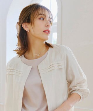 Tiaclasse 【洗える】 シアーピンタックブルゾン エクリュ