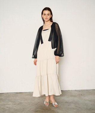 GRACE CONTINENTAL ギャザーチュールブルゾン ブラック