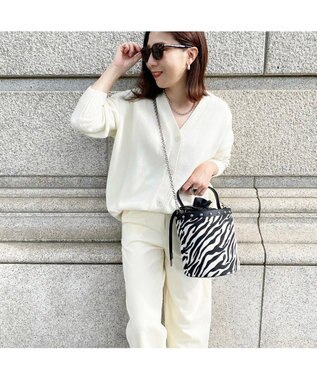 LA BAGAGERIE 【インスタグラマー chiyoさん×LA BAGAGERIE】チェーンバケツバッグ ゼブラ
