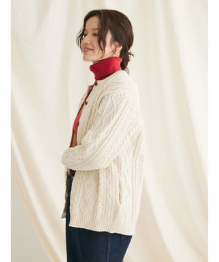 CRAFT STANDARD BOUTIQUE リサイクルポリエステルケーブルカーディガン Ivory