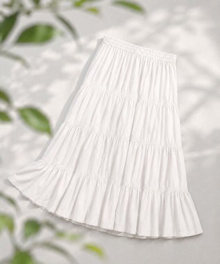 CRAFT STANDARD BOUTIQUE インド製 ティアードスカート White