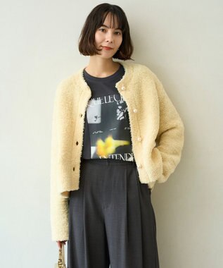UNFILO 【STORY×UNFILO】シャギーニット カーディガン イエロー