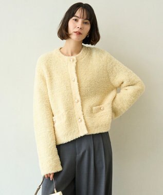 UNFILO 【STORY×UNFILO】シャギーニット カーディガン イエロー