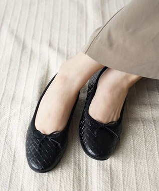 nouvelleRobe Oū サイズ追加【本革・高反発】Round ラウンドトゥ メッシュバレエシューズ BK