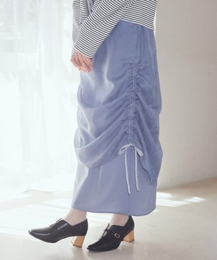 earth music&ecology シフォンドロストレイヤードスカート