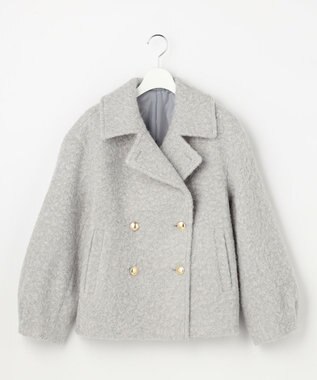 ANY SIS L 【2WAY】ブークレーシャギーラメ アウター ライトグレー