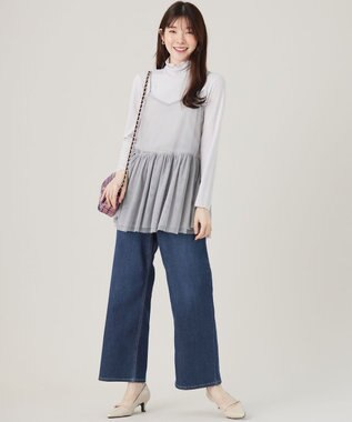 ANY SIS 【洗える】チュールレイヤード インナー ライトグレー