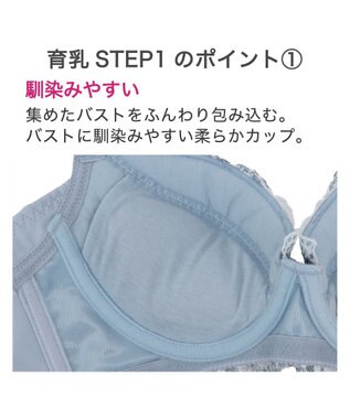 BRADELIS New York 【BRADELIS New York / 育乳補整ブラ・STEP1 集める】ウェンディソフトステップ1ブラ25S1 補正下着 補正 ブラジャー ブルー
