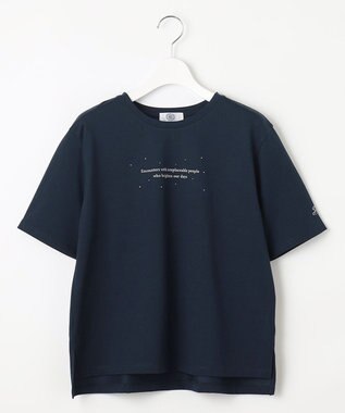 J.PRESS LADIES 【洗える】ロゴTEE カットソー ネイビー系