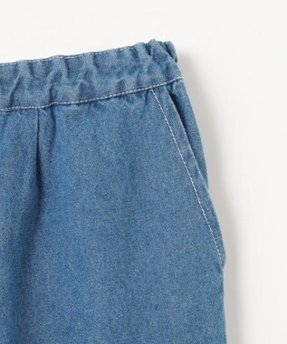 ANY KIDS スカラップ×刺繍デニムパンツ ブルー