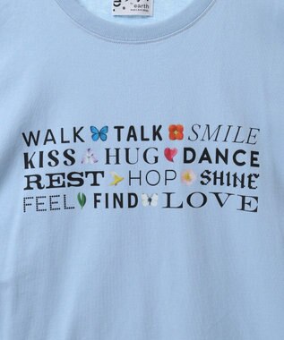 earth music&ecology いいことワードロゴＴシャツ Blue