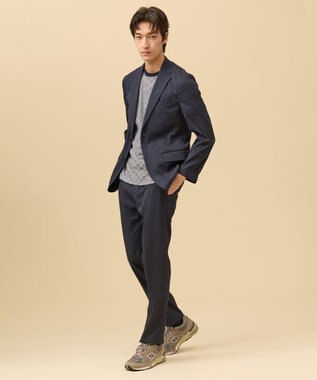 J.PRESS MEN 驚くほど軽くて伸びる【MECHANICAL】【超軽量 / 清涼感 / 洗える】ハイパワーストレッチ スラックス ネイビー系