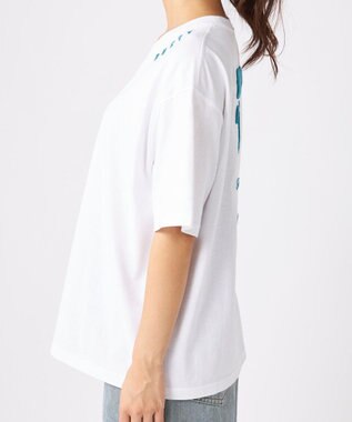 OP／FILA 【RUSTY】ニコちゃん×刺しゅう半袖Tシャツ ホワイト×ブルー