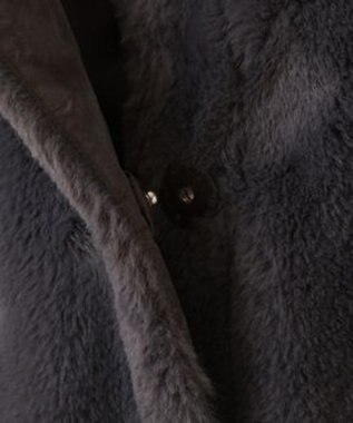 earth music&ecology ファーショートコート チャコールグレー