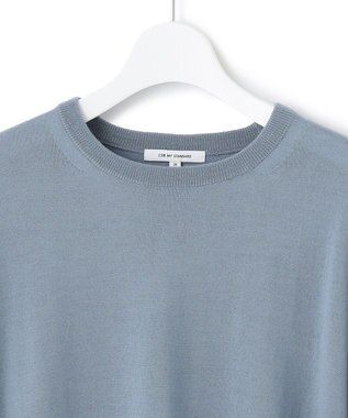 23区 【12色展開/新色追加】ウーステッドウール ビッグシルエット ニット ブルーグレー系