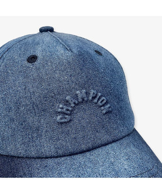 林八百吉商店 Champion　デニムエンボスローキャップ ブルー