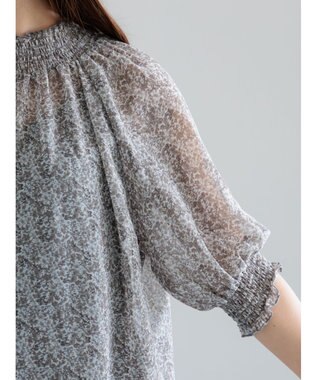 Te chichi パターンアソートシャーリングブラウス ブラック