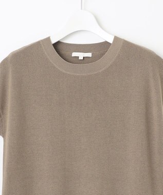 自由区 S 【カタログ掲載・洗える】ハイツイストコットンアセテート異素材コンビ ワンピース ダークサンドxサンド