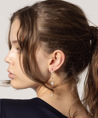 TOCCA PEARL STATION EARRINGS 淡水バロックパール イヤリング シルバー系