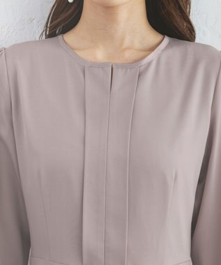 Tiaclasse L 【セレモニー・XSサイズ(5号)追加・新色追加・洗える】キーネックフレアワンピース モカ