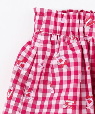 ANY KIDS ギンガム 発泡プリント スカート 赤系チェック