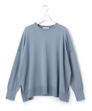 23区 【12色展開/新色追加】ウーステッドウール ビッグシルエット ニット ブルーグレー系