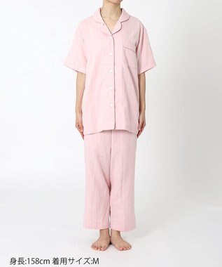ワコール／睡眠科学 パジャマ 5分袖 半袖 9分丈 綿100%(天綿)(本体) レディース YDT144 睡眠科学／ワコール ピンク