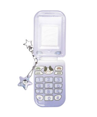 WEGO 【痛バ＆推し活グッズ】チャーム付きゆるアニマルガラケーカードホルダーキーホルダー パープル