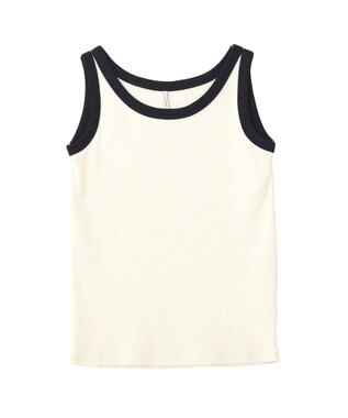 AMERICAN HOLIC バイカラーテレコタンクトップ Ivory