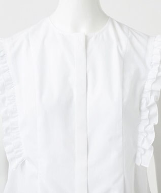 23区 L 【R(アール)】THOMAS MASON フリル ノースリーブブラウス ホワイト系