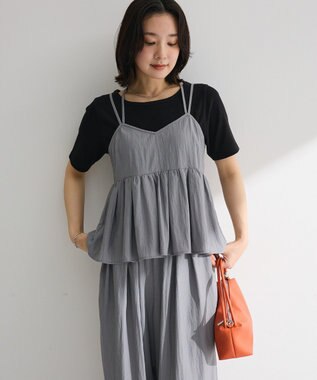 Green Parks ＳＥＴ２点キャミビスチェ＋ワイドパンツ Gray