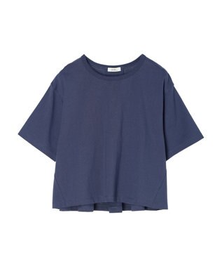 earth music&ecology バックタッククロップドＴ Dark Blue