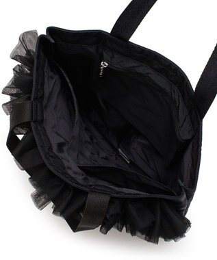 LeSportsac RUFFLE LG EMERALD TOTE/ブラックレースラッフル ブラックレースラッフル