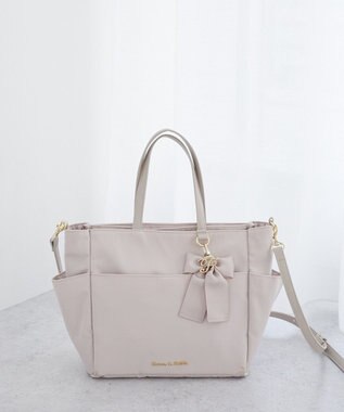 Maison de FLEUR 撥水加工リボンチャームマルチポケットトートS