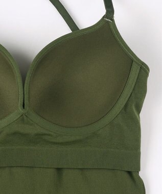 WACOAL 【GOCOCi ゴコチ】 カップ付きインナー ぴったりフィット ズレにくい 洗濯機洗い可能(ネット使用) ブラキャミソール ブラトップ レディース ノンワイヤー UGG122 /ワコール グリーン