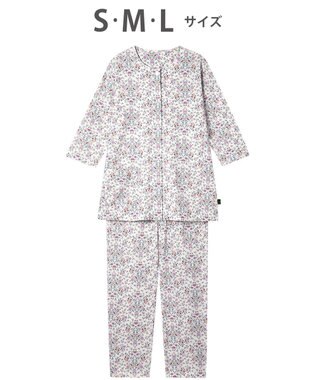 WACOAL ワコール_リラックス＆スリープ パジャマ 7分袖 長袖 長ズボン 綿100%(本体) ミントン レディース NDT256 /ワコール アイボリー