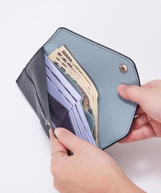 TOPKAPI 【Breath TOPKAPI】DUAL デュアル シュリンクレザー バイカラー 長財布　薄型 / 軽量 ブラック