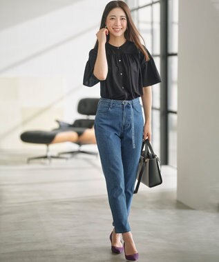 組曲 L 【速乾】ドライタッチ フレア袖トップス ブラック系