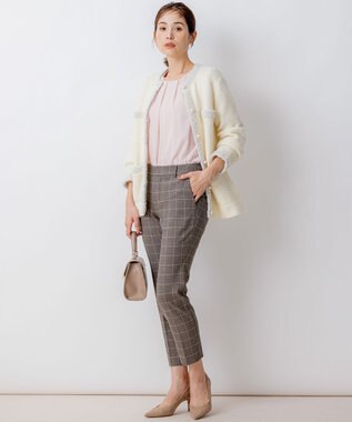 組曲 ツイードニット ジャケット アイボリー系