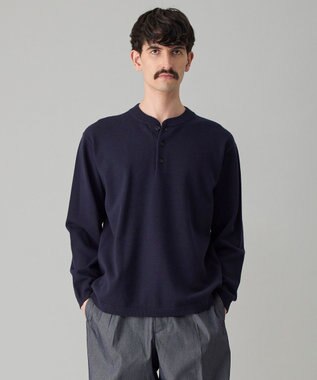 UNFILO MENS 【洗える/抗菌防臭】スムースシルキーニット ヘンリー