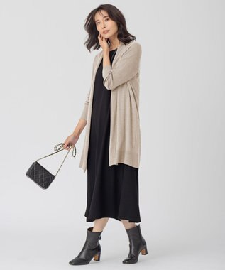 23区 サステナブルウール ショールカラー カーディガン ライトベージュ