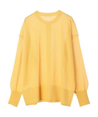 Green Parks フィラメントラメシアーカーディガン Yellow